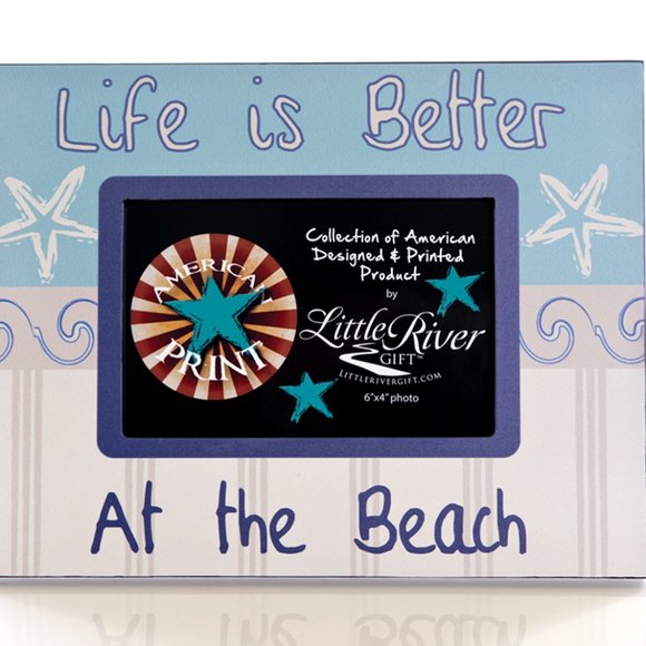 Life is Better at the Beach 6" x 4" Wooden Photo Frame - Picture 2 of 2